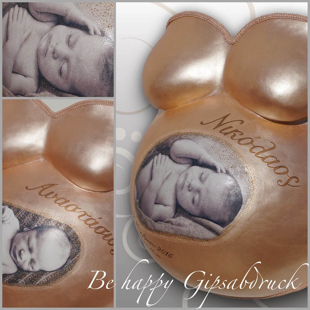 Babybauch-Gipsabdruck-mit-Baby-Foto